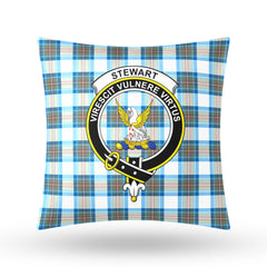 Stewart Muted Blue Tartan Crest Pillow Cover