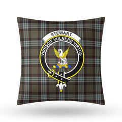 Stewart Old Weathered Tartan Crest Pillow Cover