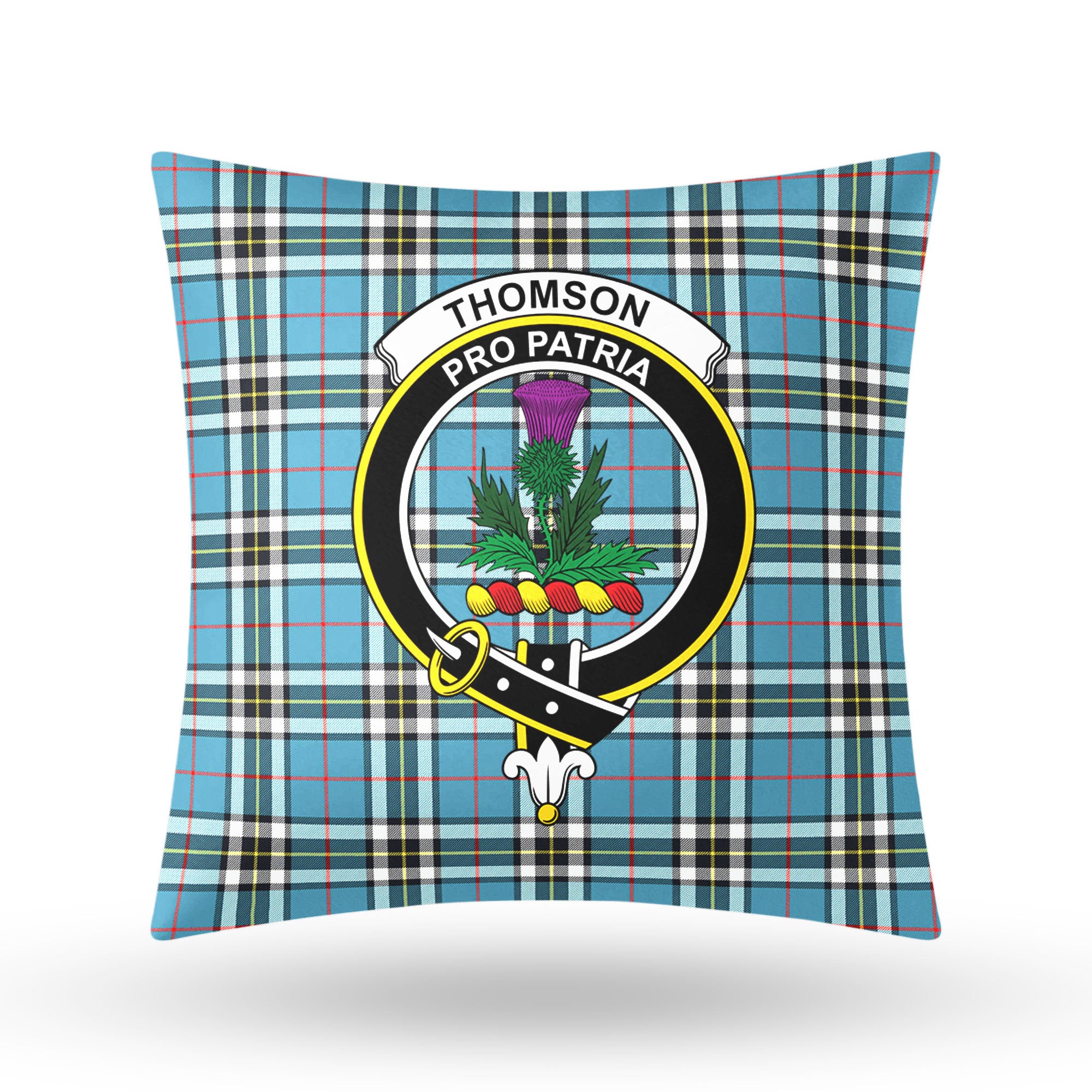 Thomson Blue Tartan Crest Pillow Cover