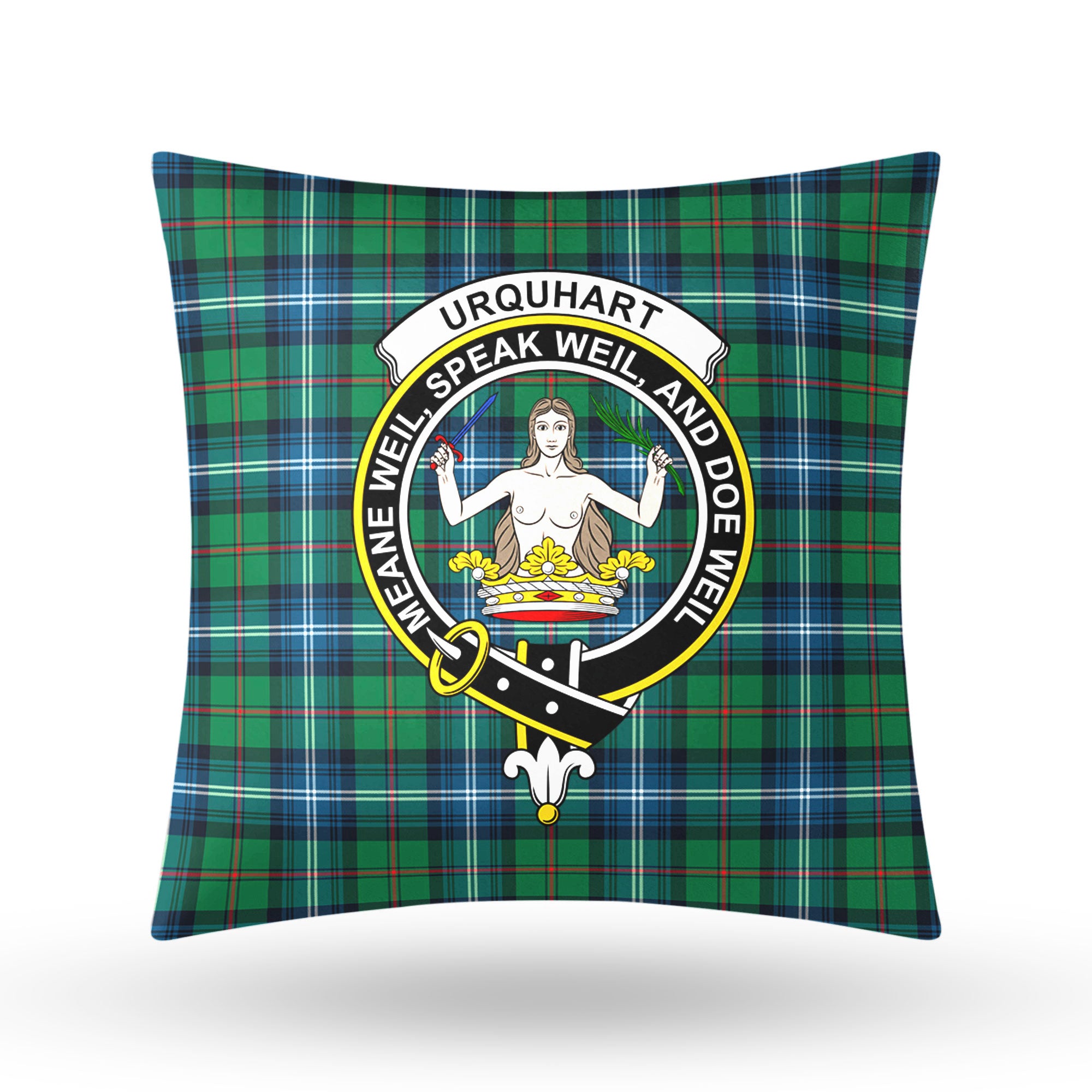 Urquhart Ancient Tartan Crest Pillow Cover