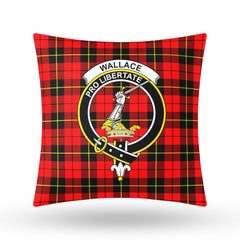 Wallace Hunting Red Tartan Crest Pillow Cover