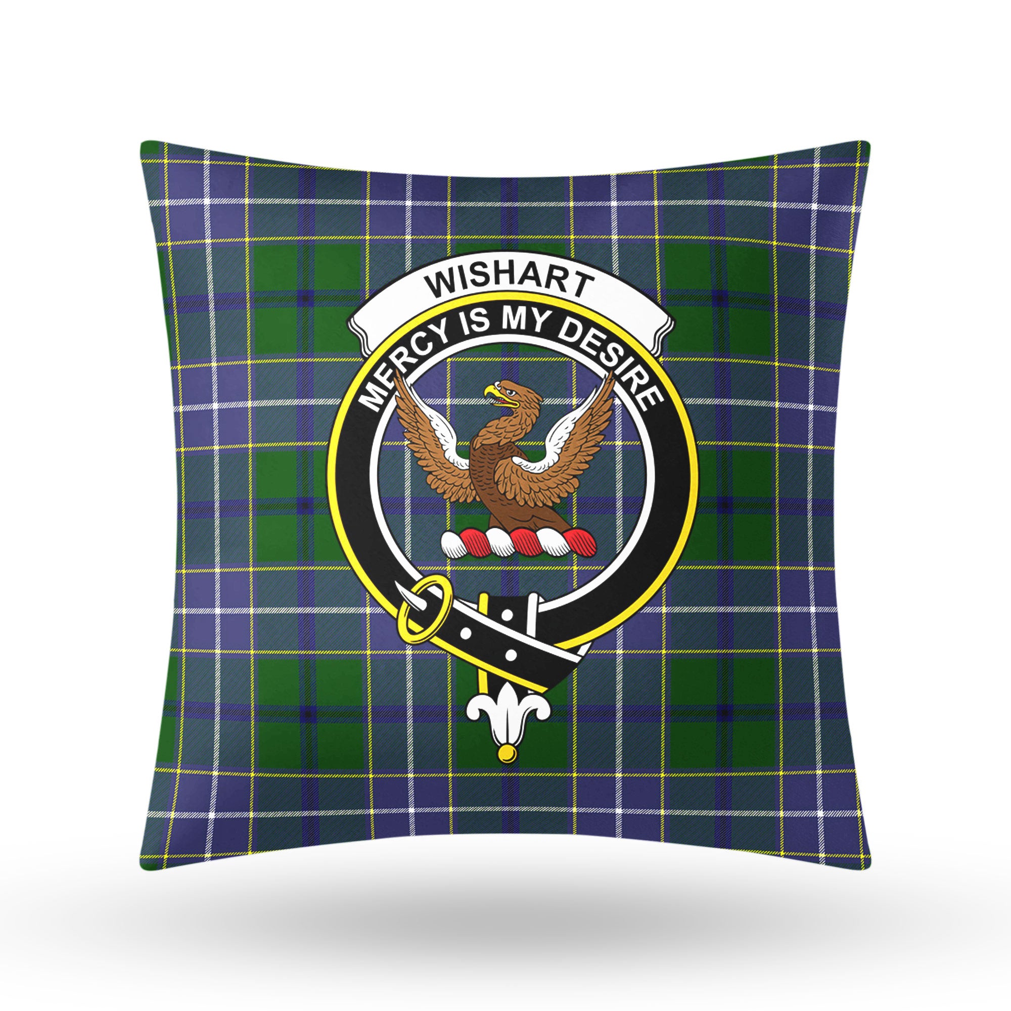 Wishart Hunting Tartan Crest Pillow Cover