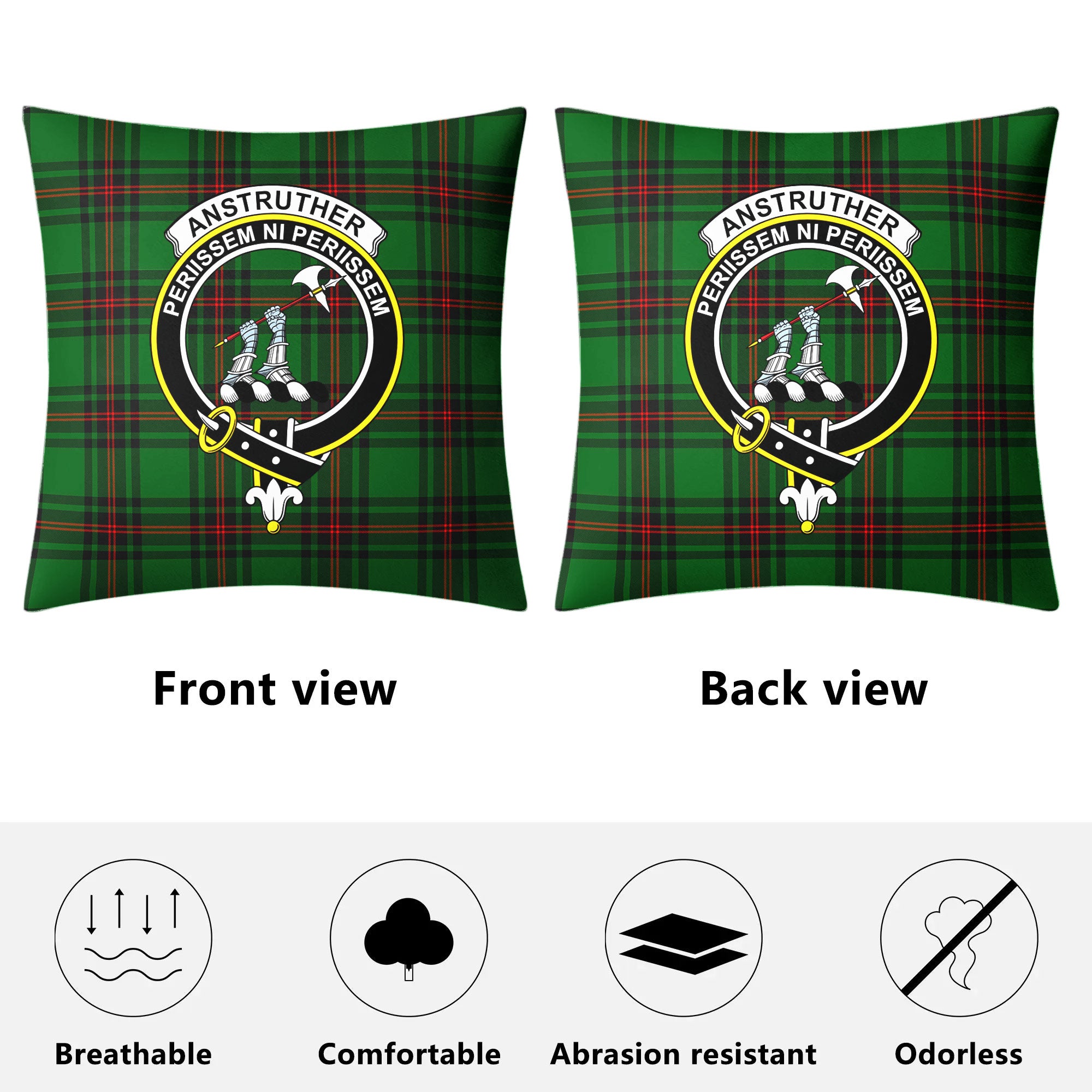 Anstruther Tartan Crest Pillow Cover