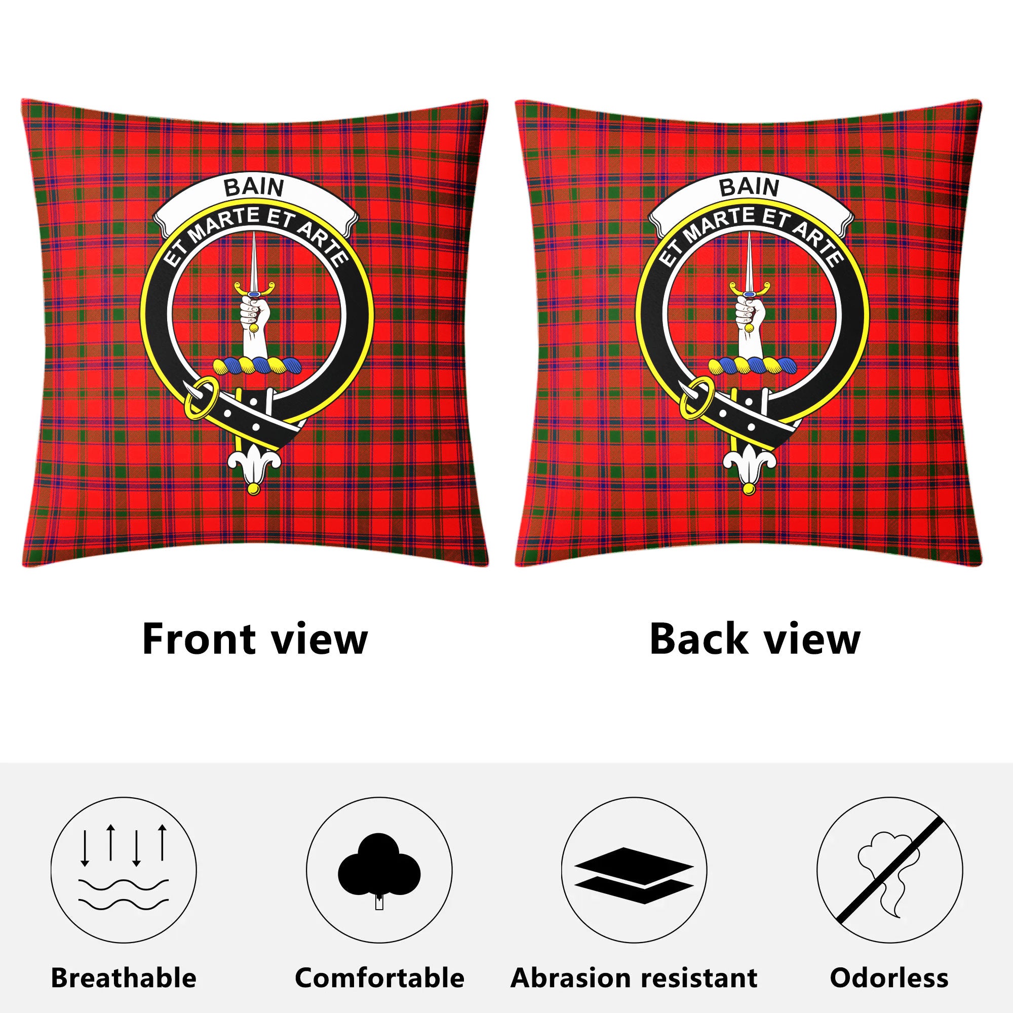 Bain Tartan Crest Pillow Cover