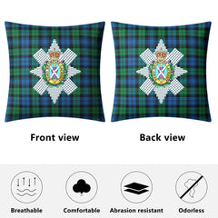 Black Watch Ancient Tartan Crest Pillow Cover