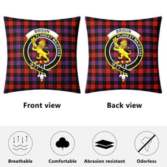 Broun Modern Tartan Crest Pillow Cover