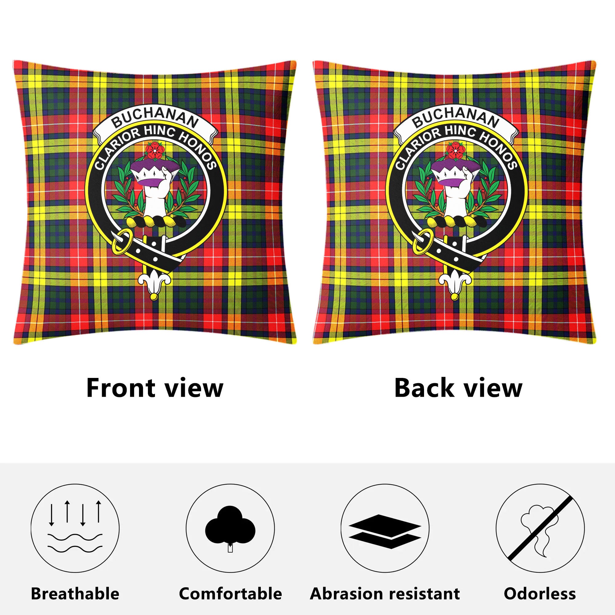 Buchanan Modern Tartan Crest Pillow Cover