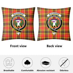 Buchanan Old Set Weathered Tartan Crest Pillow Cover