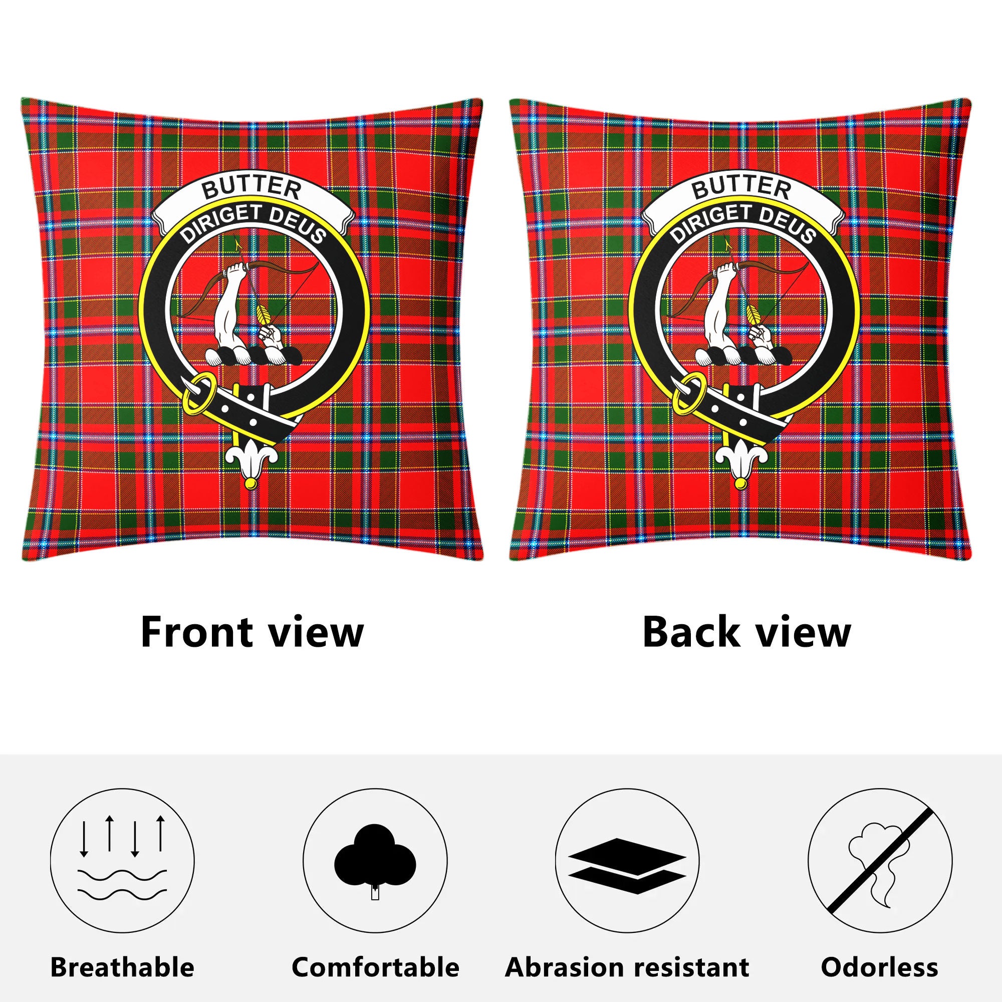 Butter Tartan Crest Pillow Cover