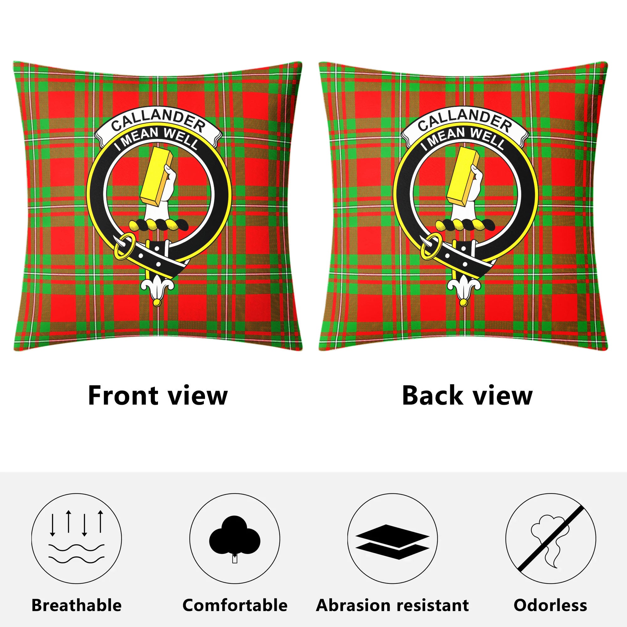 Callander Tartan Crest Pillow Cover