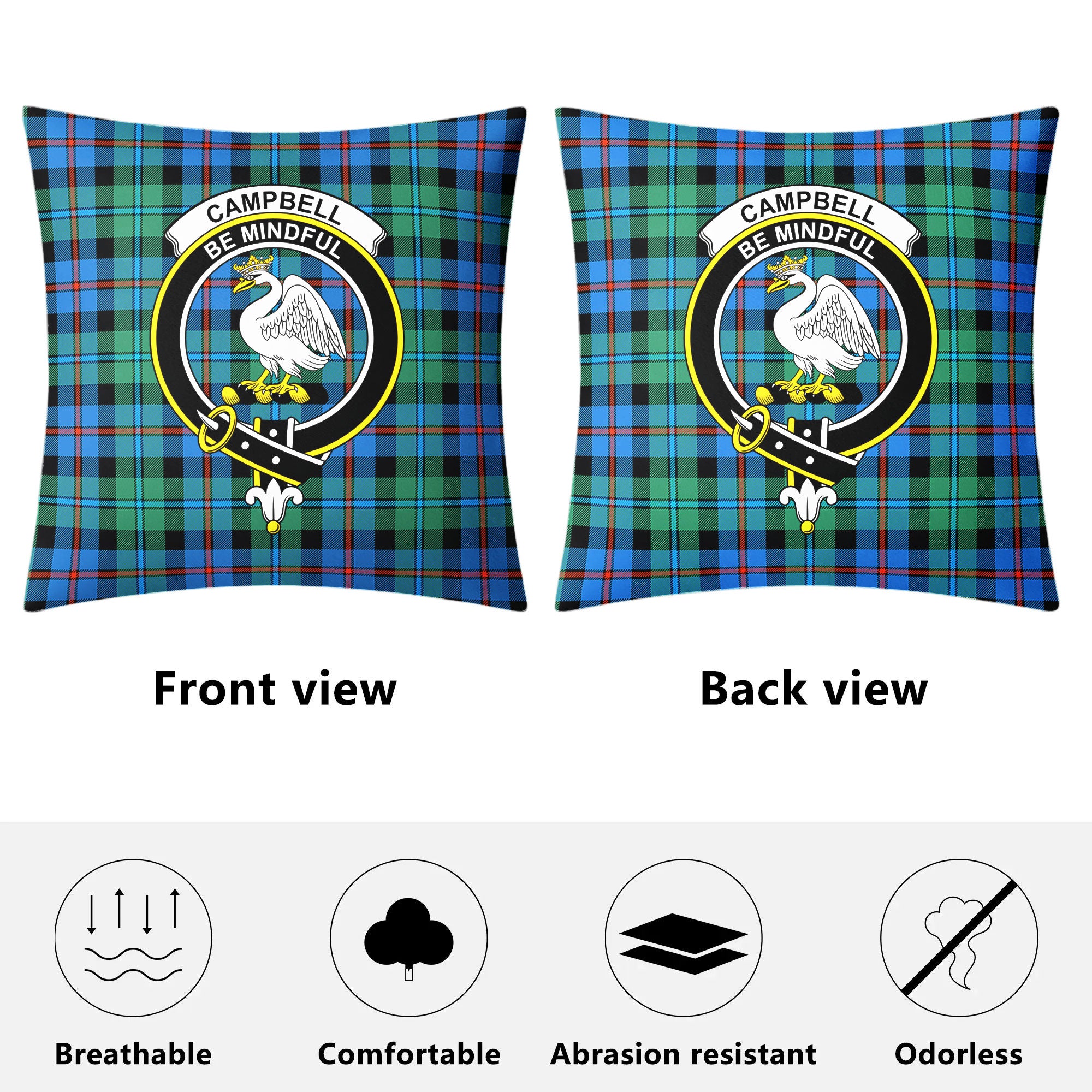 Campbell of Cawdor Ancient Tartan Crest Pillow Cover