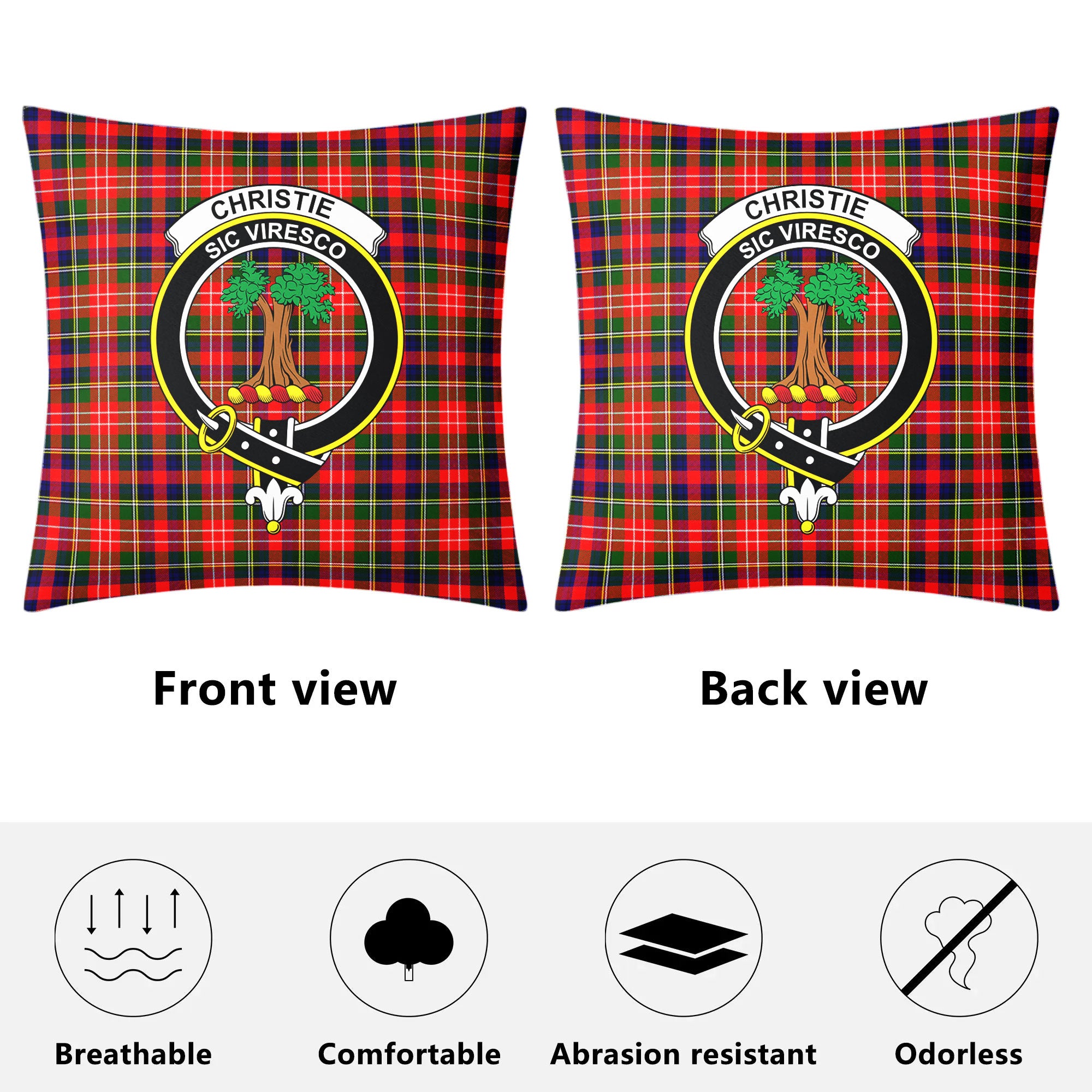 Christie Tartan Crest Pillow Cover