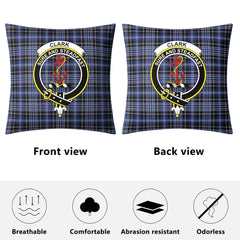 Clark Modern Tartan Crest Pillow Cover