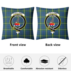 Clelland Tartan Crest Pillow Cover