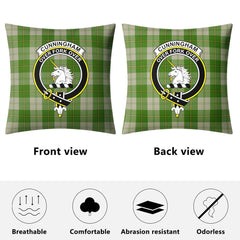 Cunningham Dress Green Dancers Tartan Crest Pillow Cover