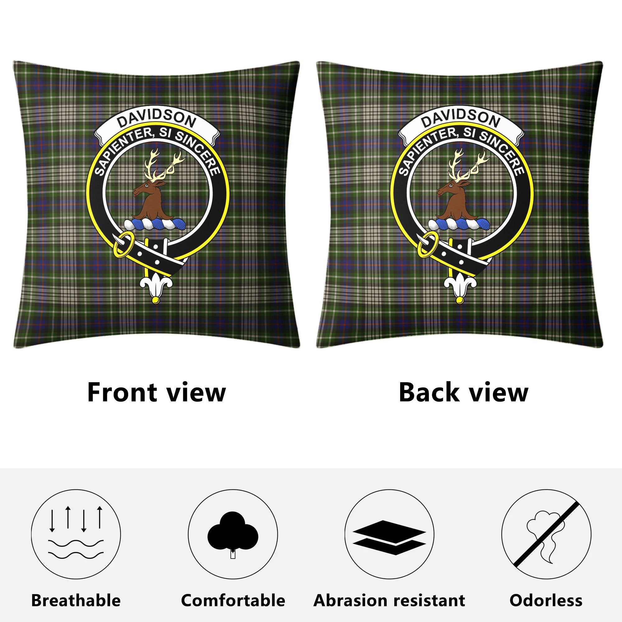 Davidson Tulloch Dress Tartan Crest Pillow Cover