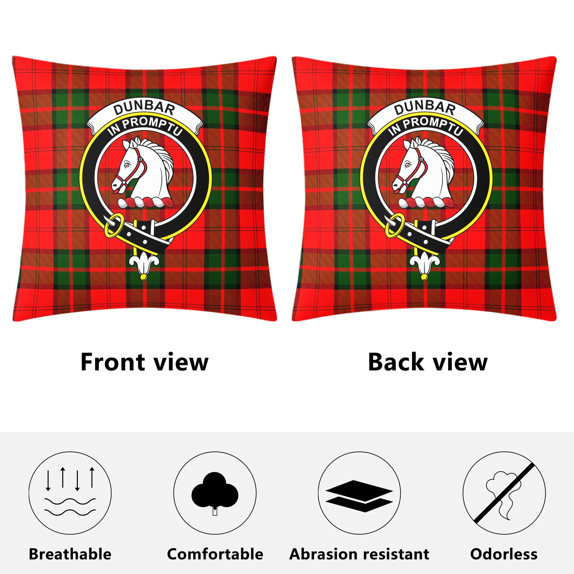 Dunbar Modern Tartan Crest Pillow Cover