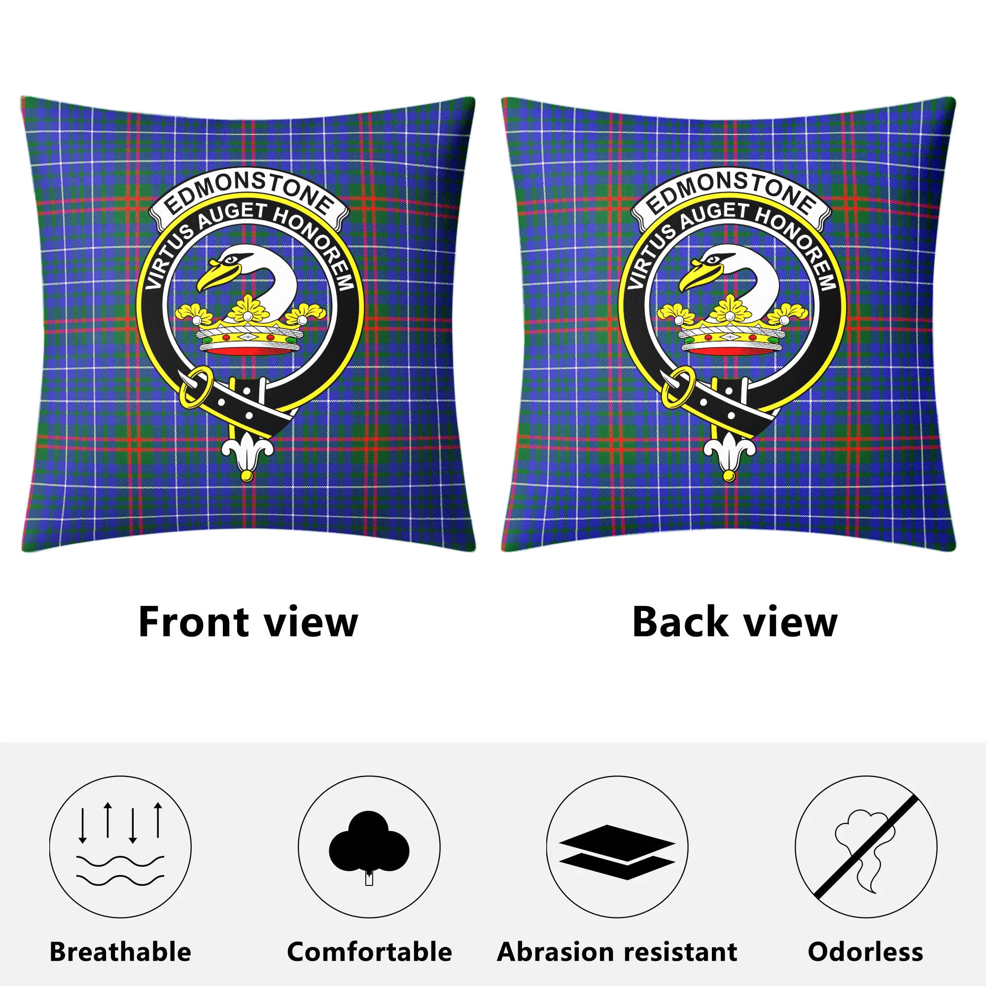 Edmonstone Tartan Crest Pillow Cover