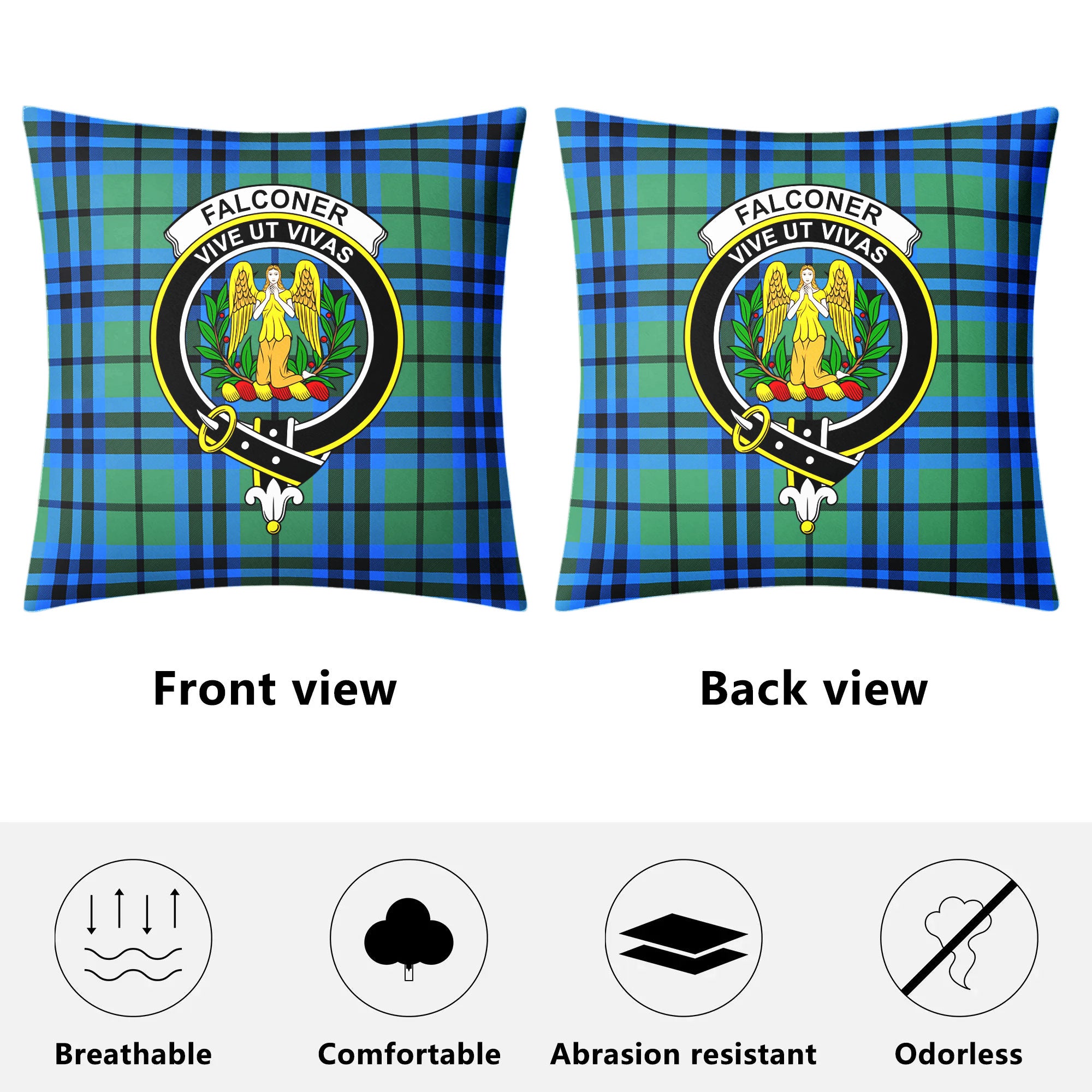 Falconer Tartan Crest Pillow Cover