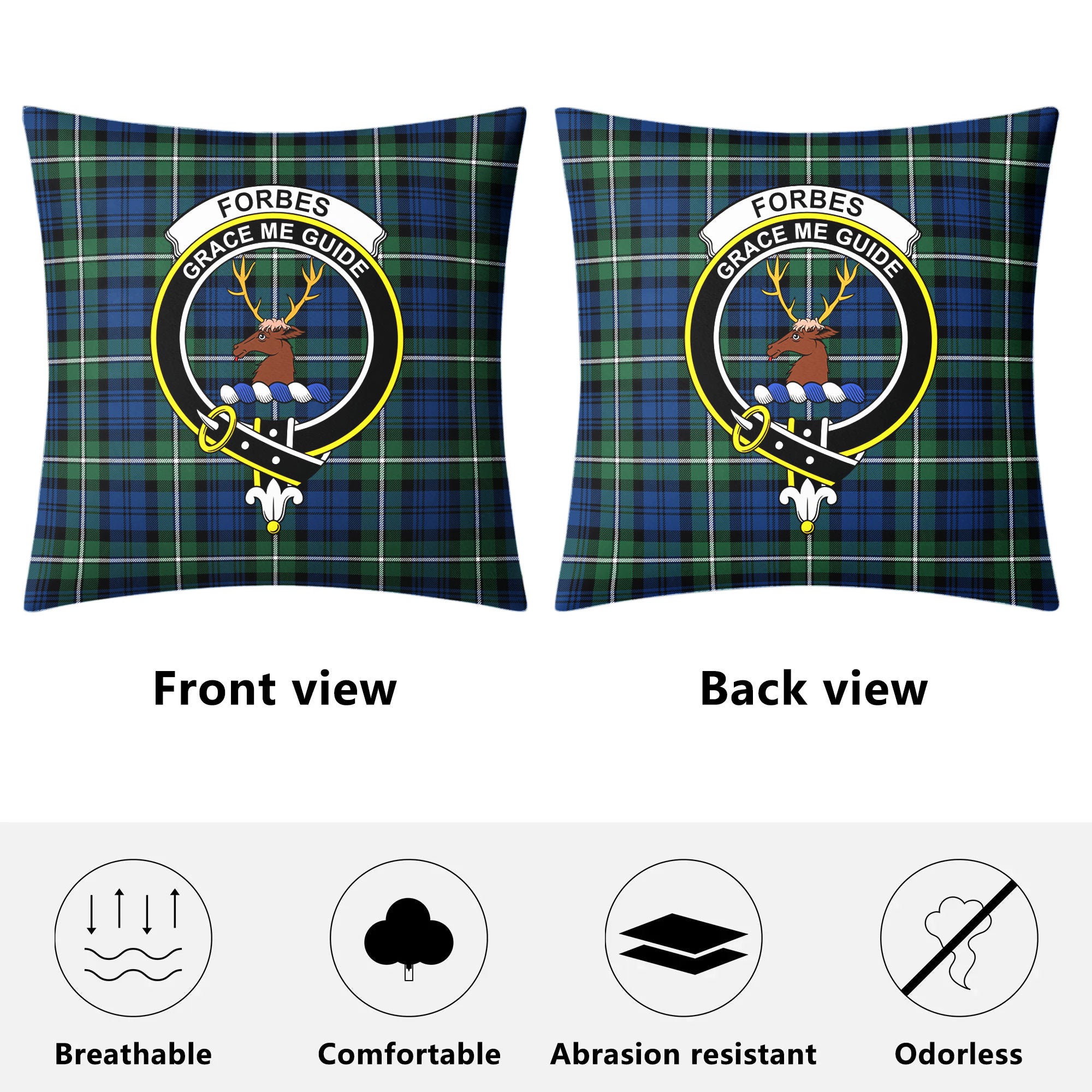 Forbes Ancient Tartan Crest Pillow Cover