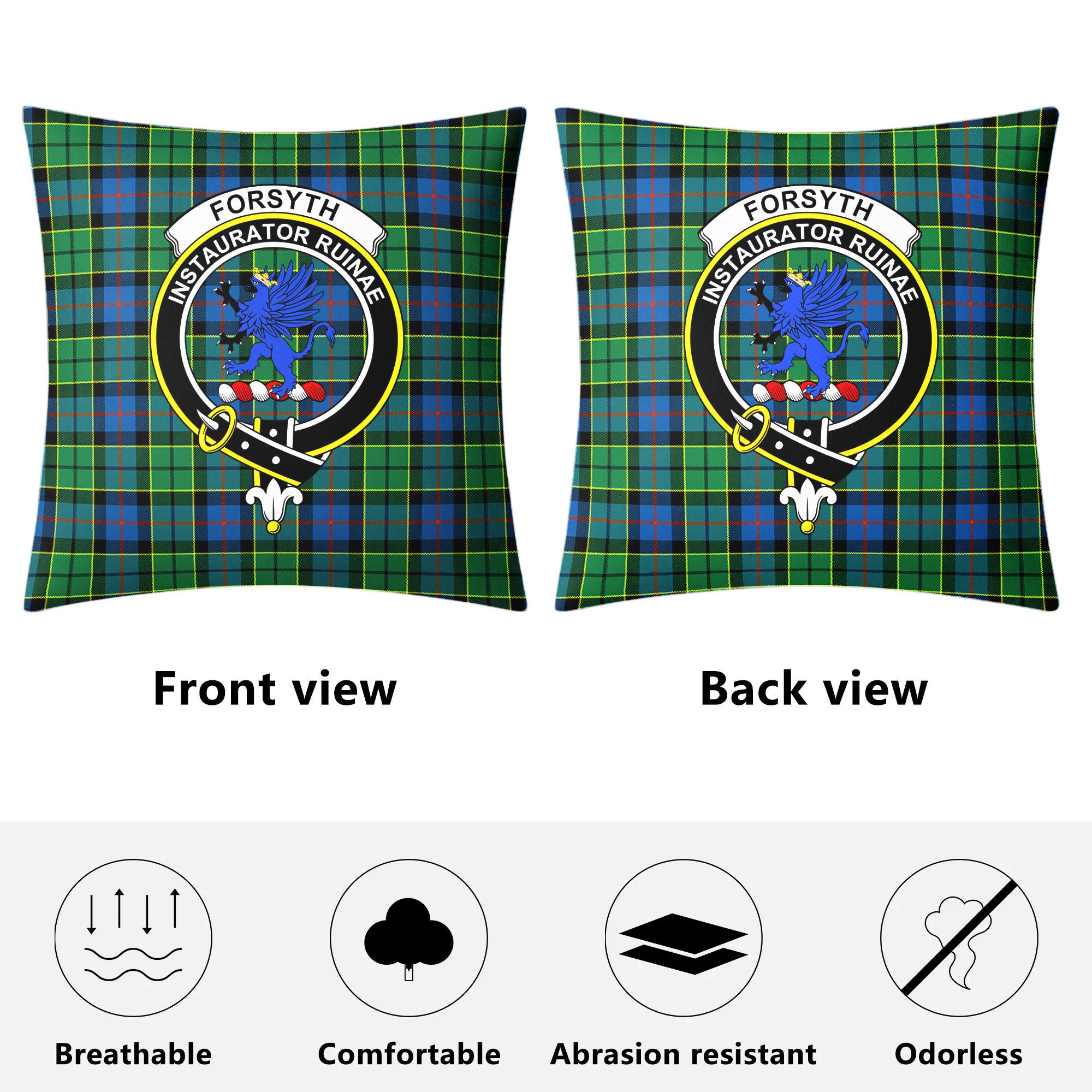 Forsyth Ancient Tartan Crest Pillow Cover