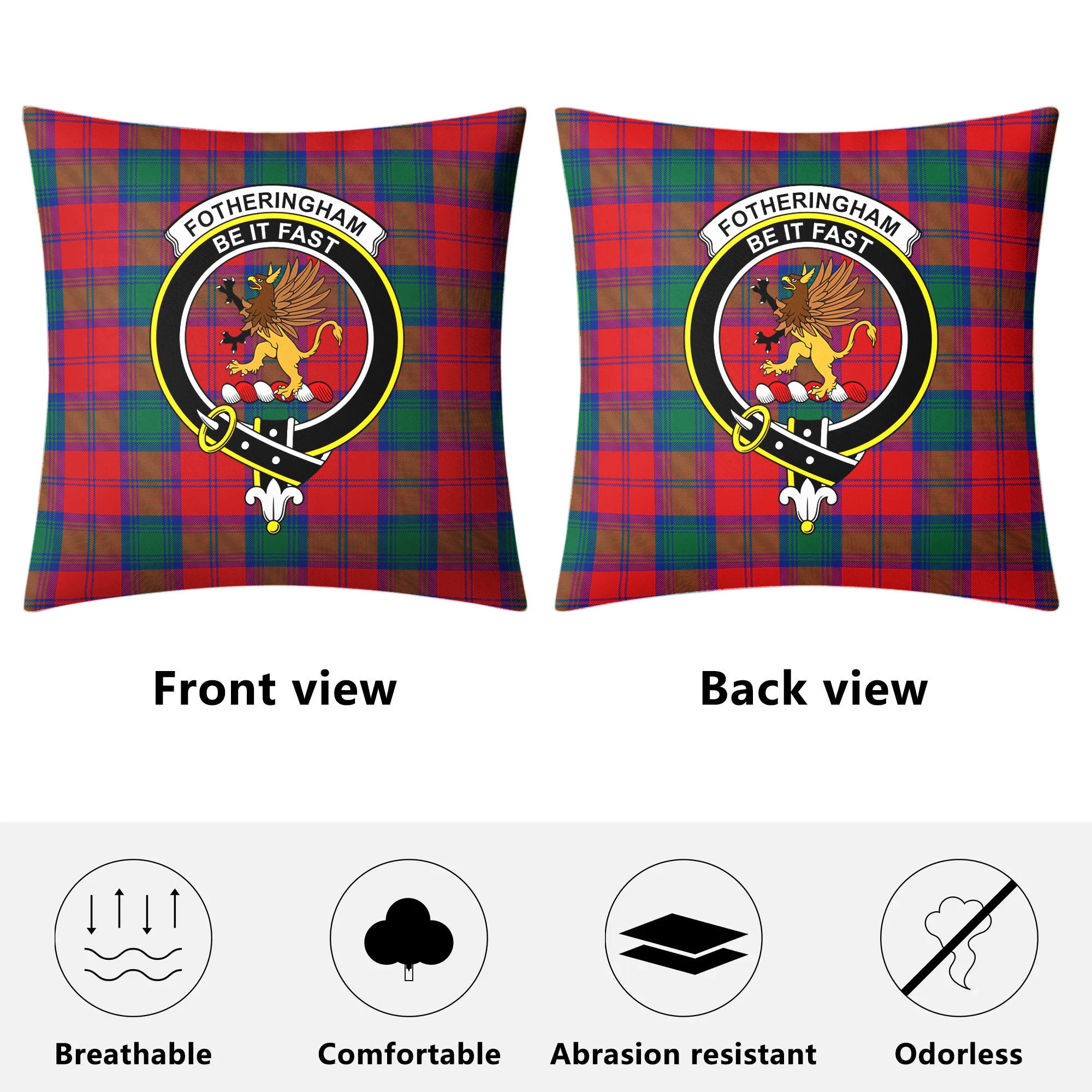 Fotheringham Tartan Crest Pillow Cover