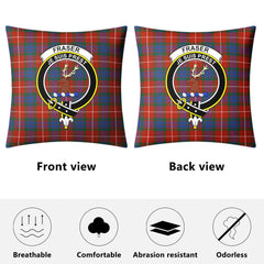 Fraser (of Lovat) Ancient Tartan Crest Pillow Cover