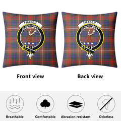 Fraser (of Lovat) Hunting Modern Tartan Crest Pillow Cover