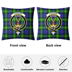 Gordon Modern Tartan Crest Pillow Cover