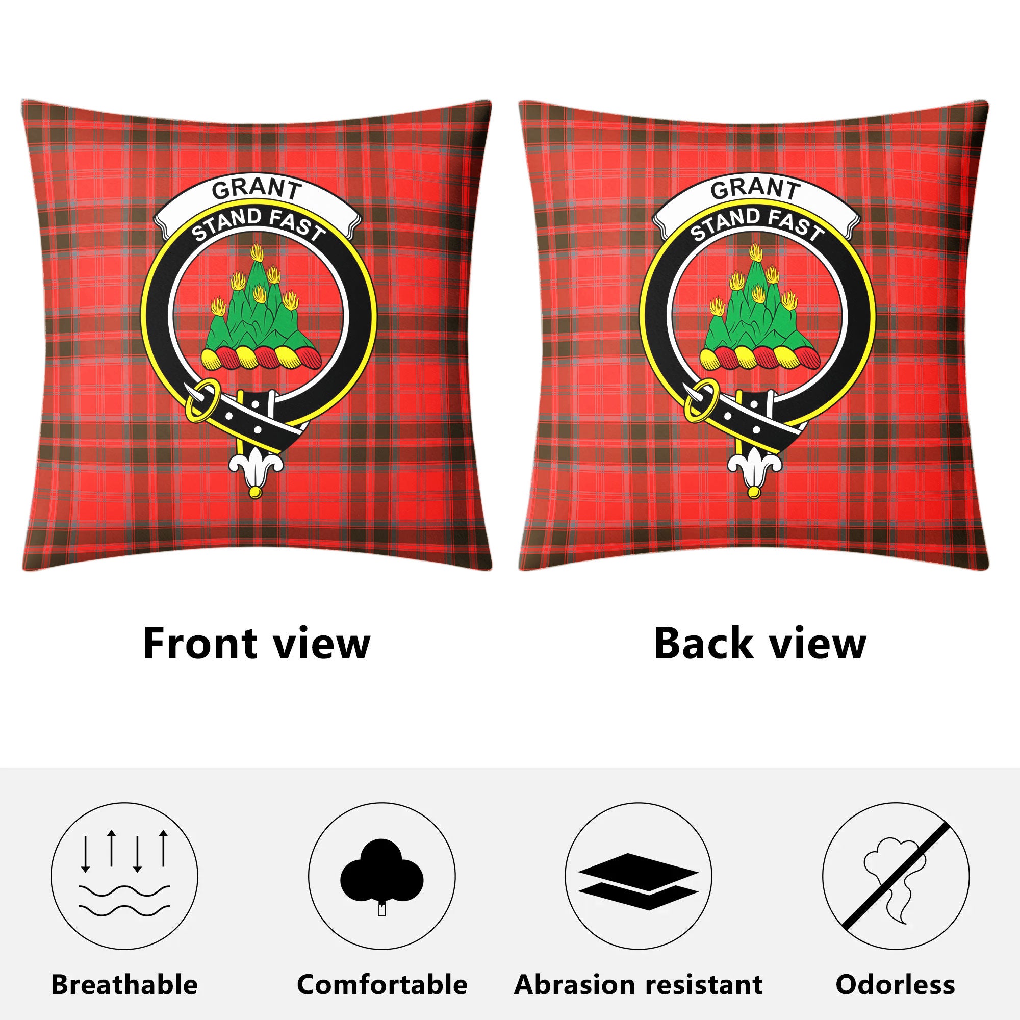 Grant Weathered Tartan Crest Pillow Cover