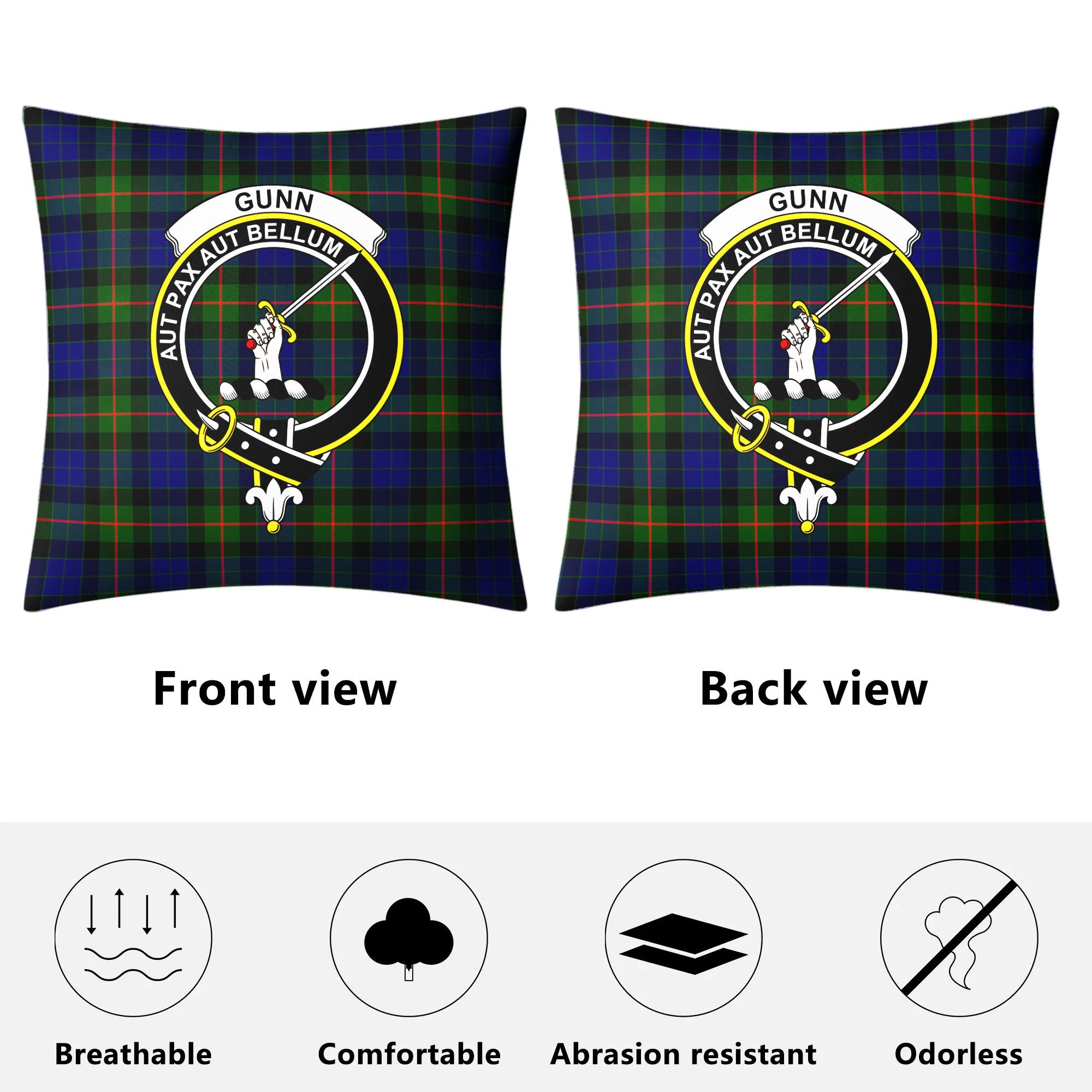 Gunn Modern Tartan Crest Pillow Cover