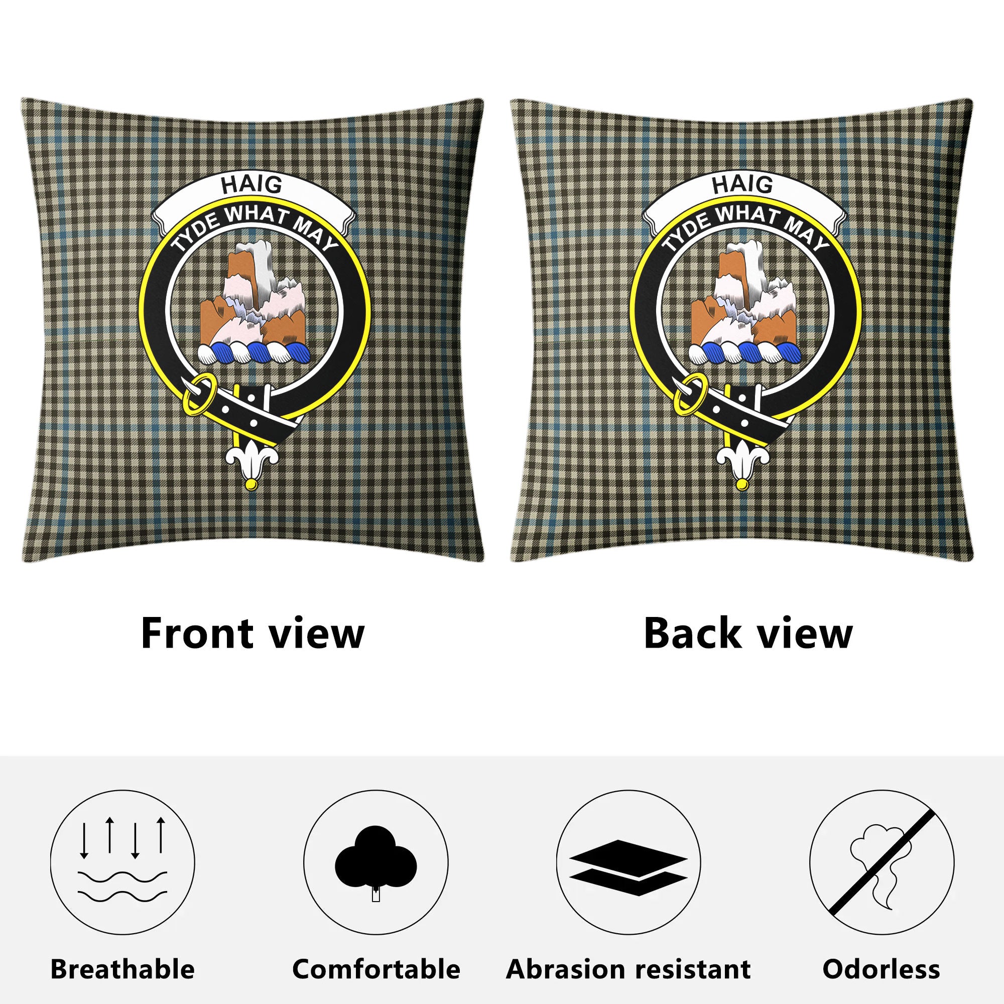 Haig Check Tartan Crest Pillow Cover