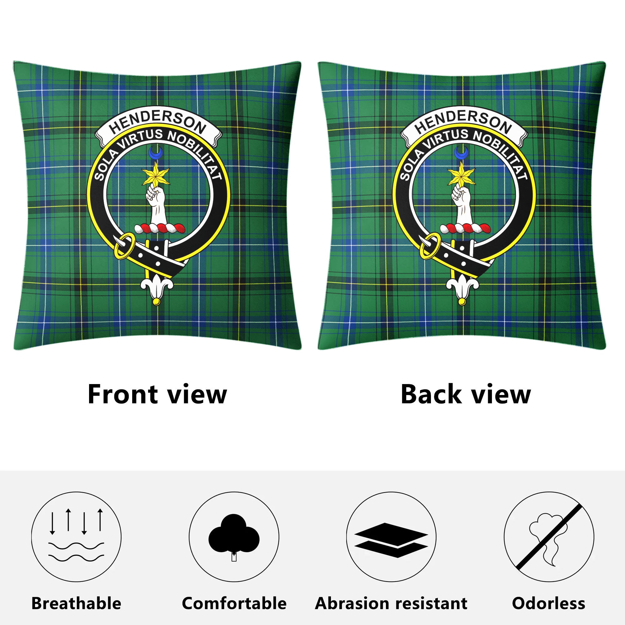 Henderson Ancient Tartan Crest Pillow Cover