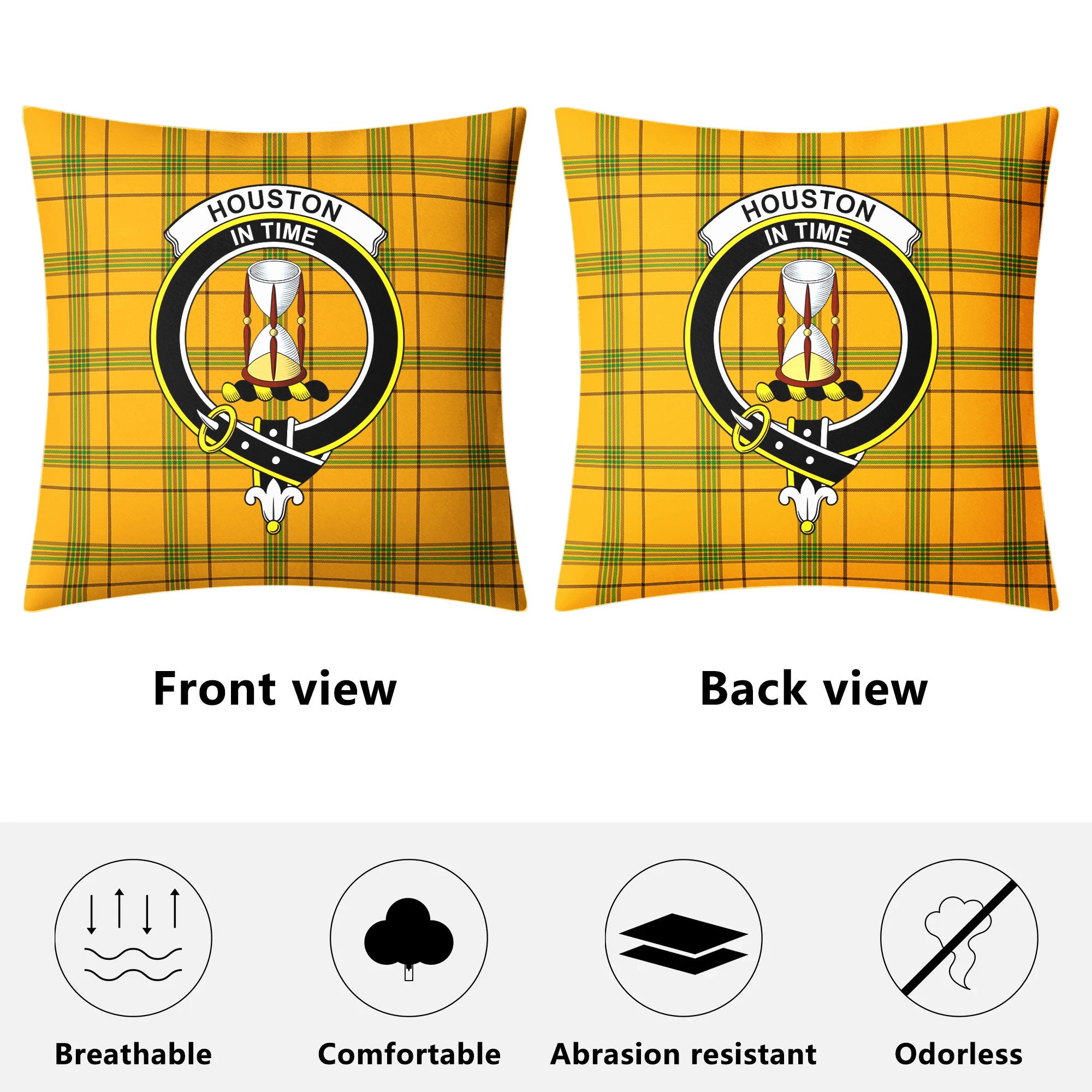 Houston Tartan Crest Pillow Cover