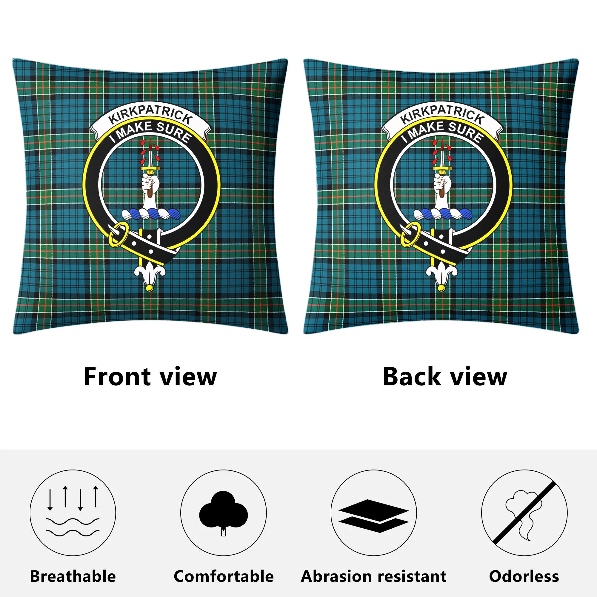 Kirkpatrick Ancient Tartan Crest Pillow Cover