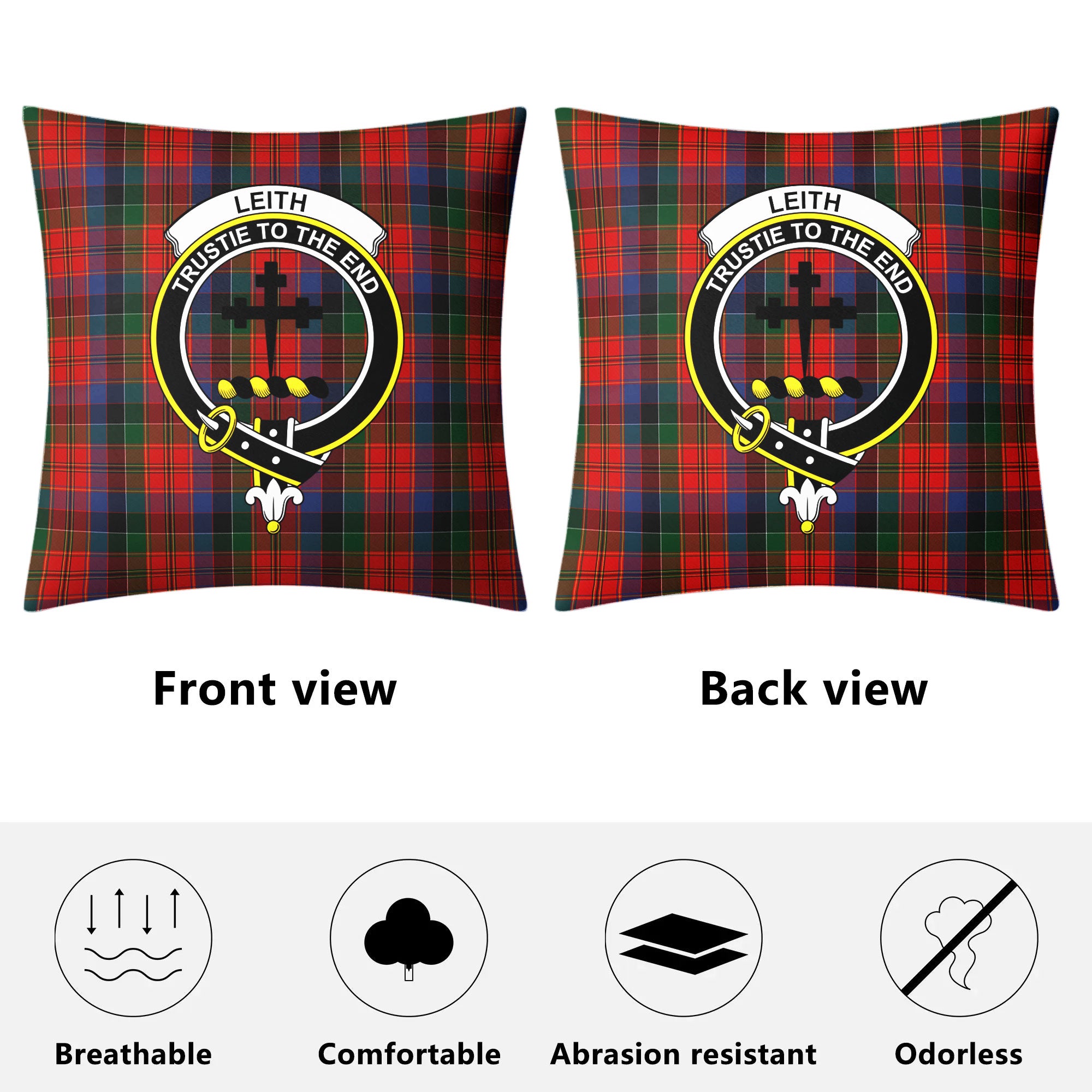 Leith Tartan Crest Pillow Cover