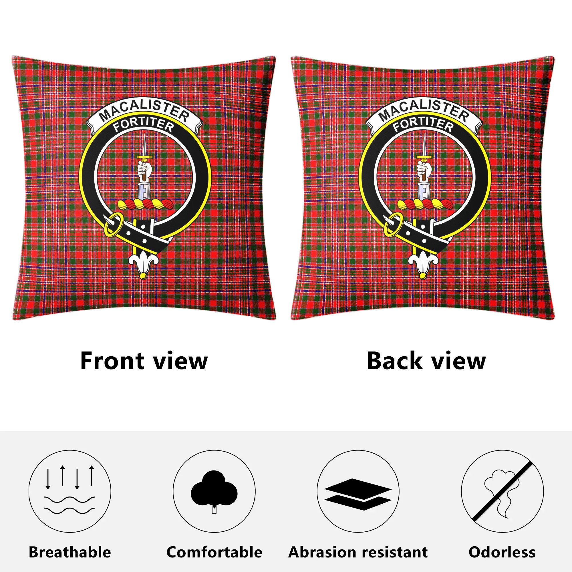 MacAlister Modern Tartan Crest Pillow Cover