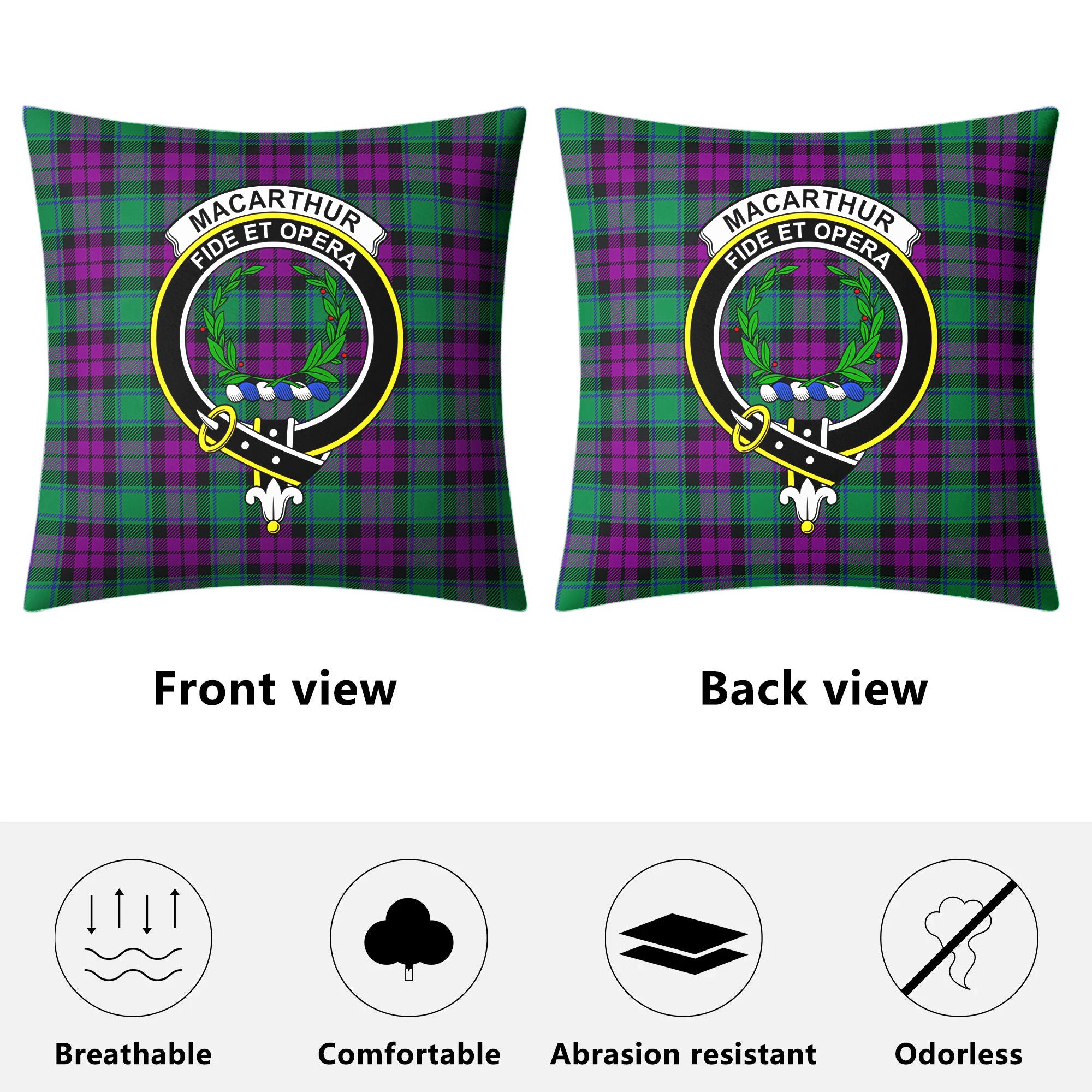 MacArthur - Milton Tartan Crest Pillow Cover