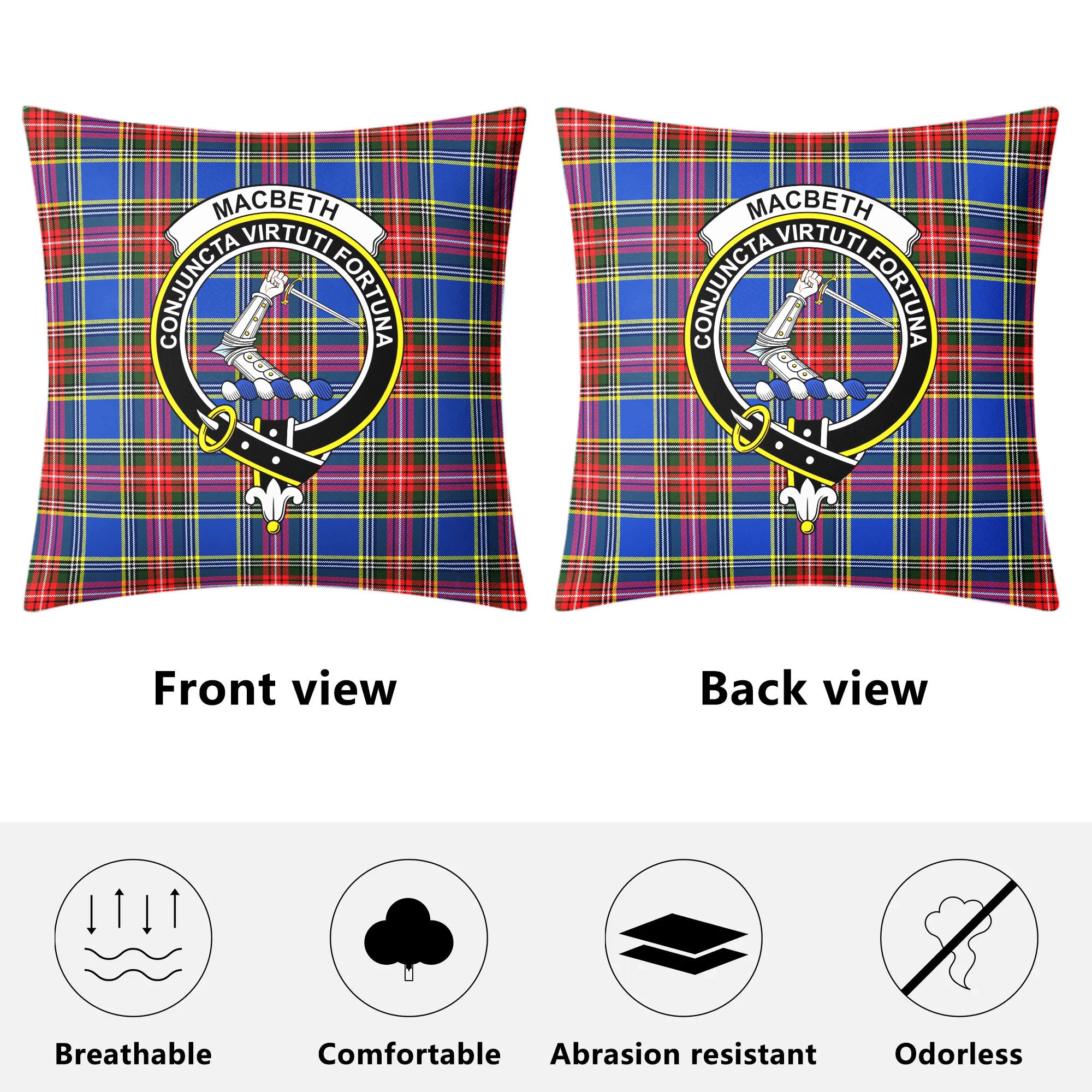 MacBeth Modern Tartan Crest Pillow Cover