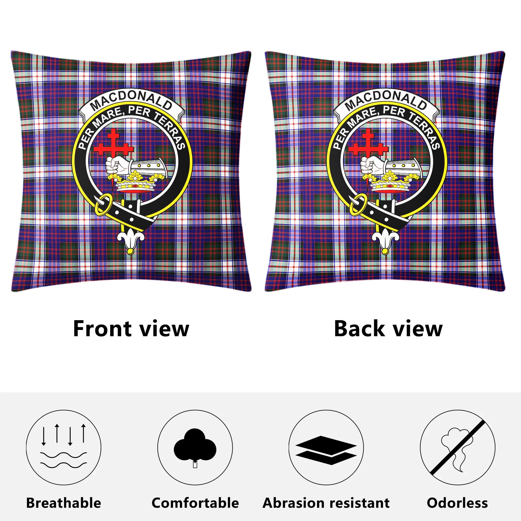 MacDonald Dress Modern Tartan Crest Pillow Cover