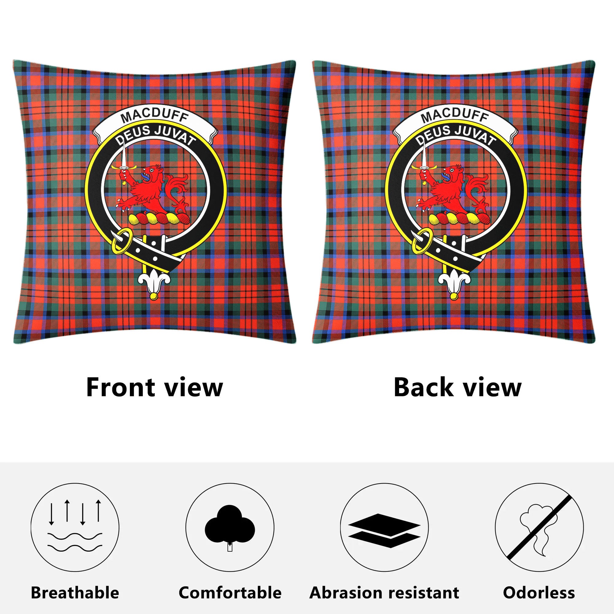 MacDuff Ancient Tartan Crest Pillow Cover