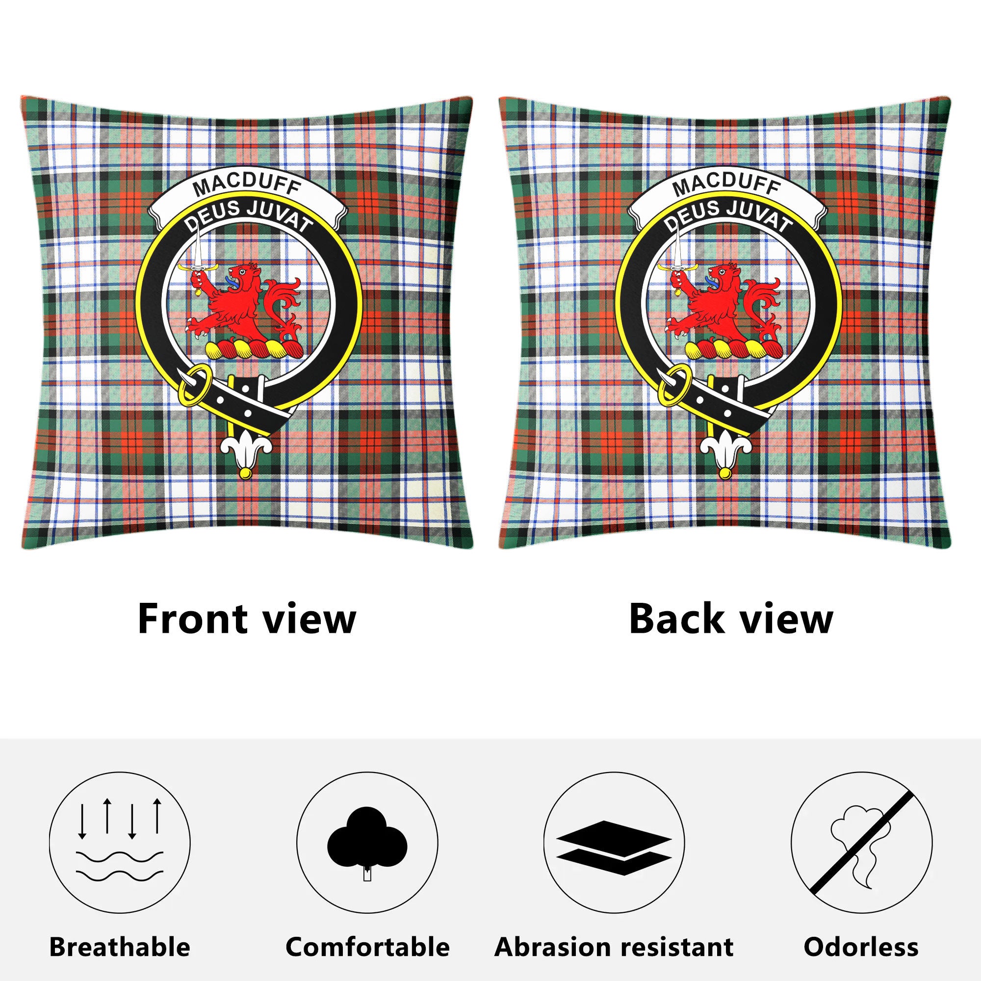 MacDuff Dress Ancient Tartan Crest Pillow Cover