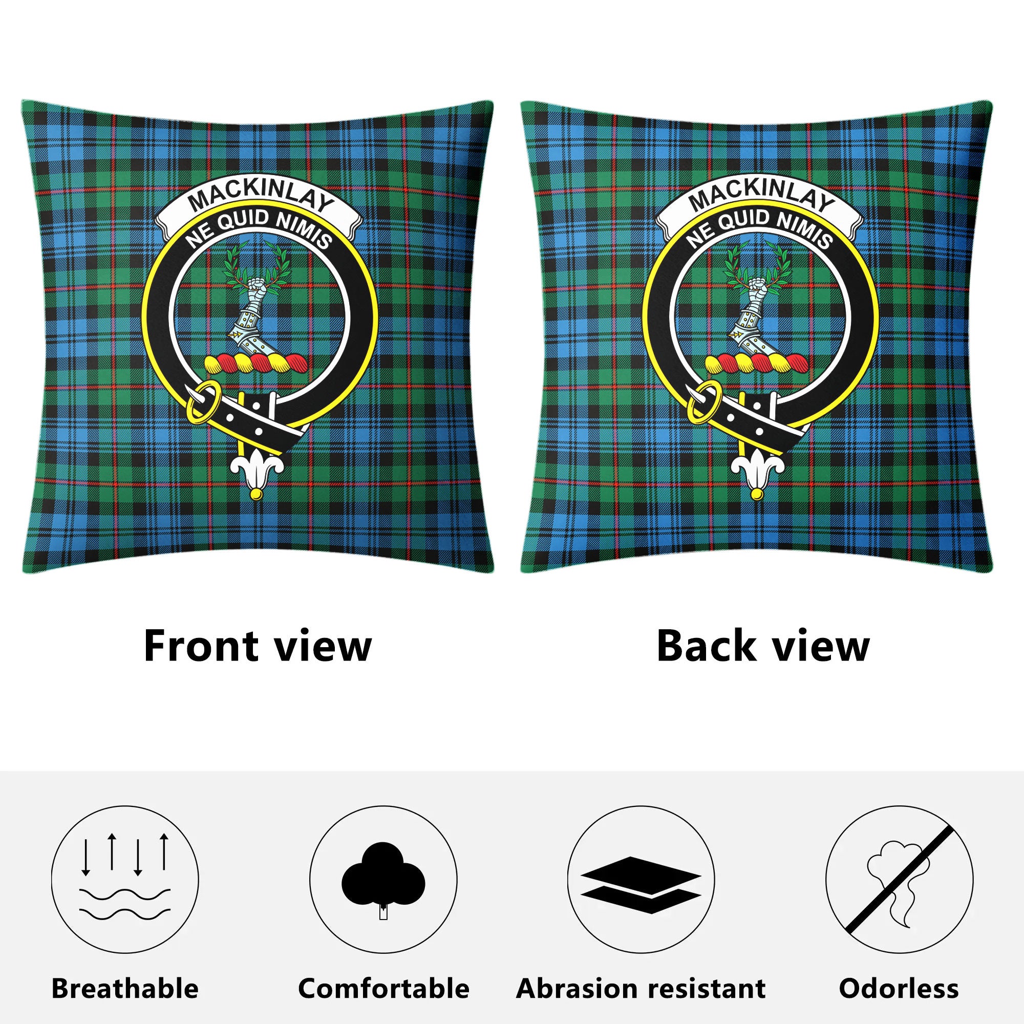 MacKinlay Ancient Tartan Crest Pillow Cover