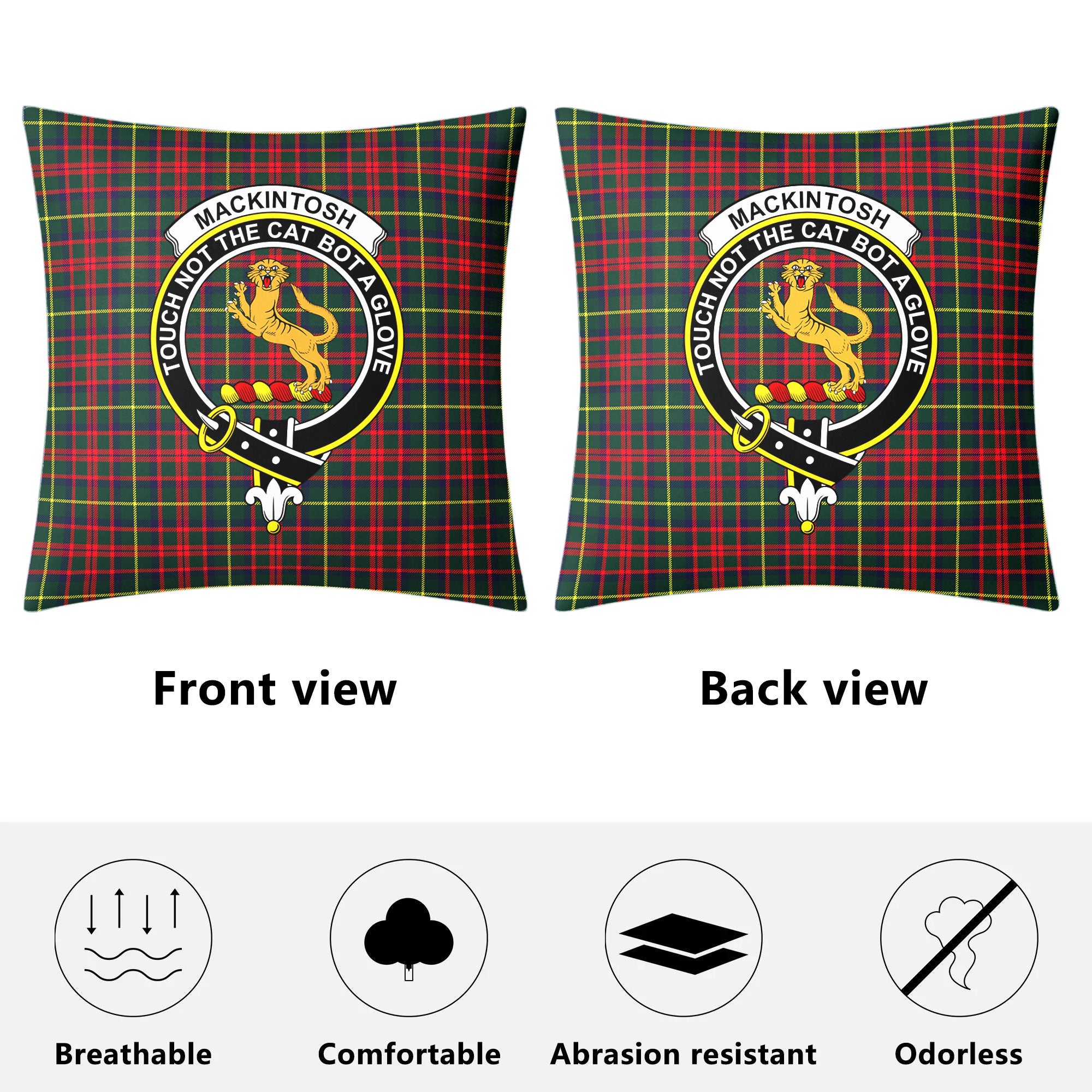 MacKintosh Hunting Modern Tartan Crest Pillow Cover