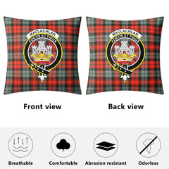 MacLachlan Weathered Tartan Crest Pillow Cover