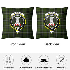 MacLean Hunting Tartan Crest Pillow Cover