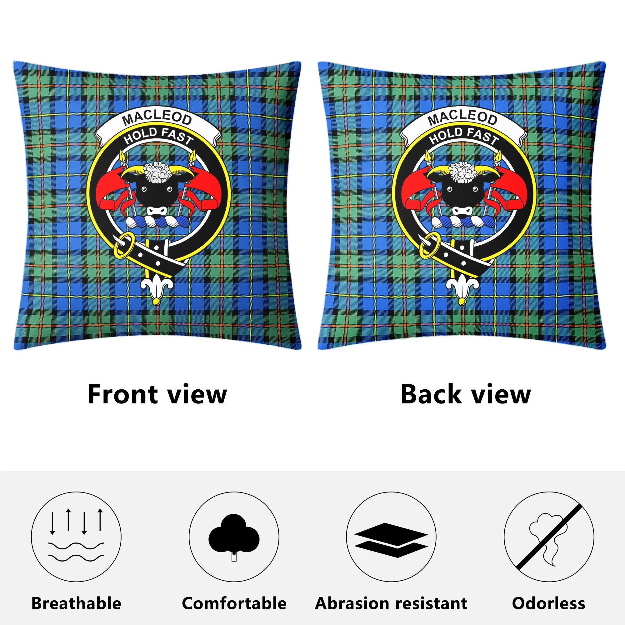 MacLeod of Harris Ancient Tartan Crest Pillow Cover