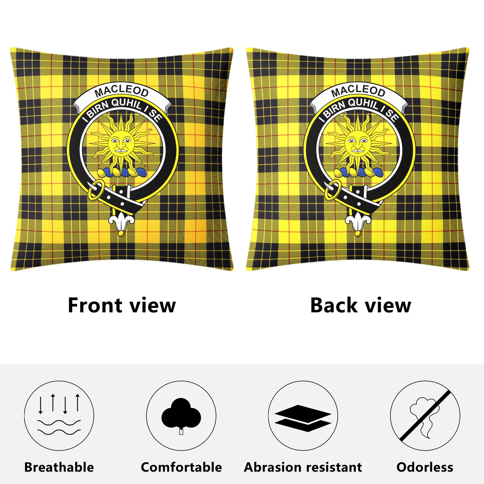 MacLeod of Lewis Ancient Tartan Crest Pillow Cover