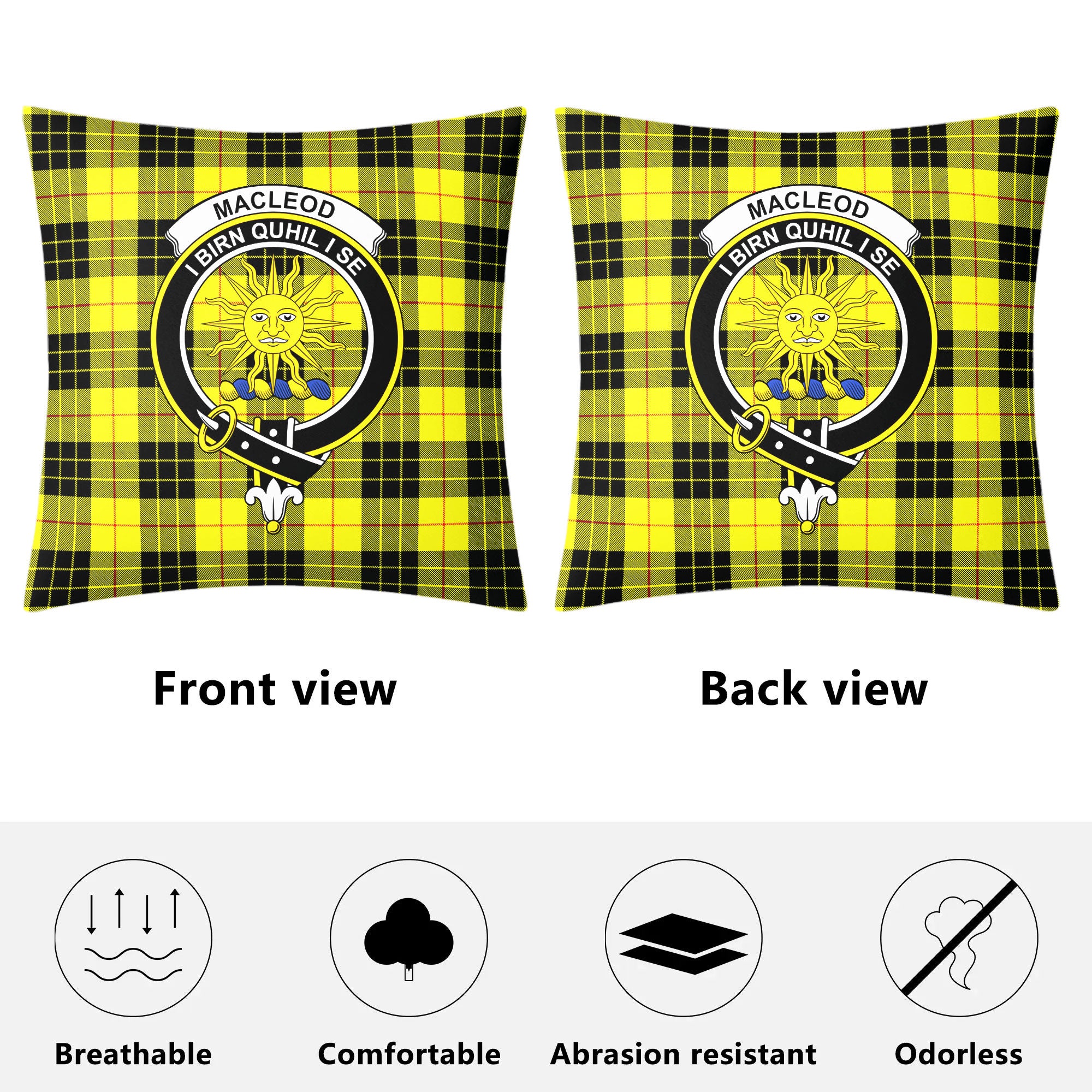 MacLeod of Lewis Modern Tartan Crest Pillow Cover