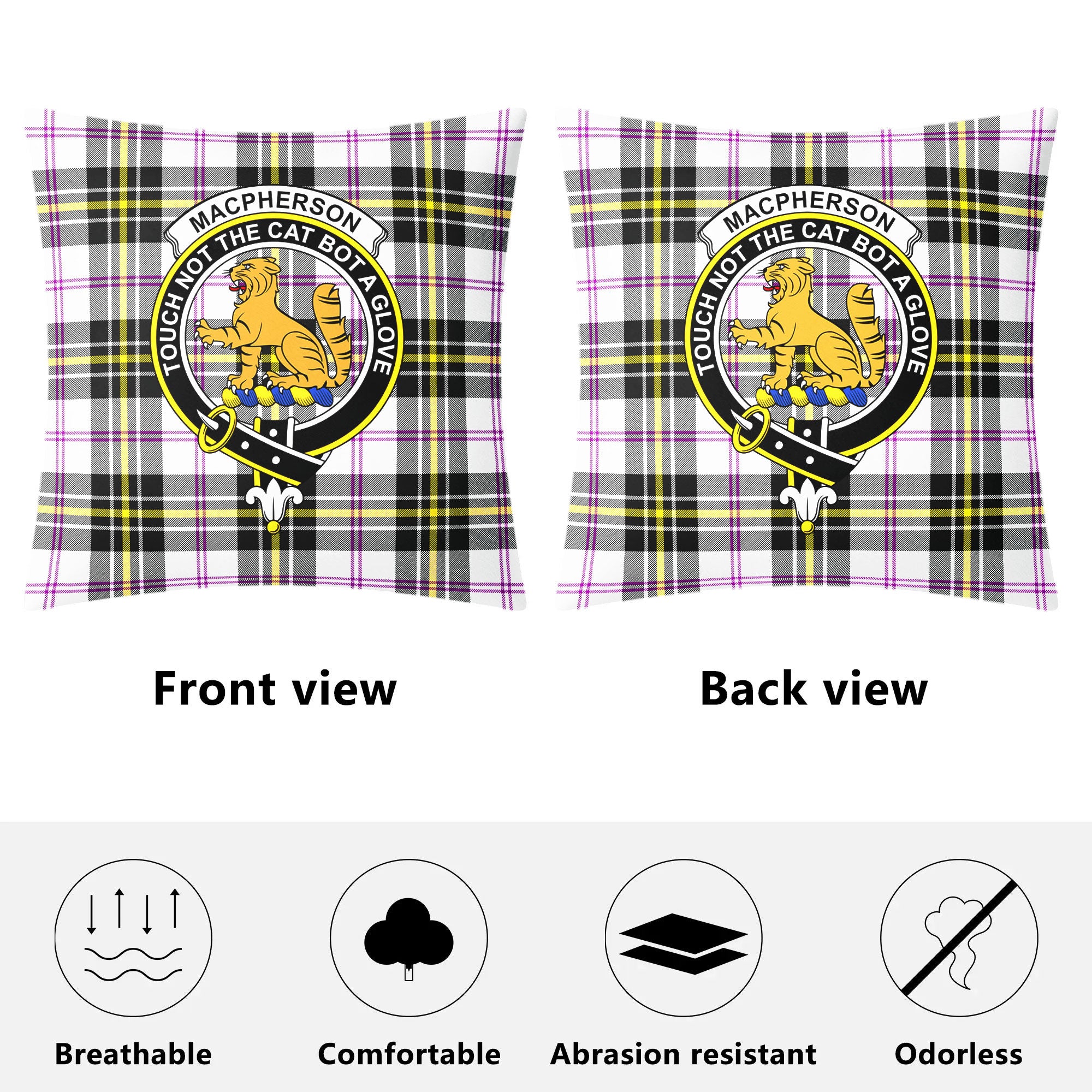 MacPherson Dress Modern Tartan Crest Pillow Cover